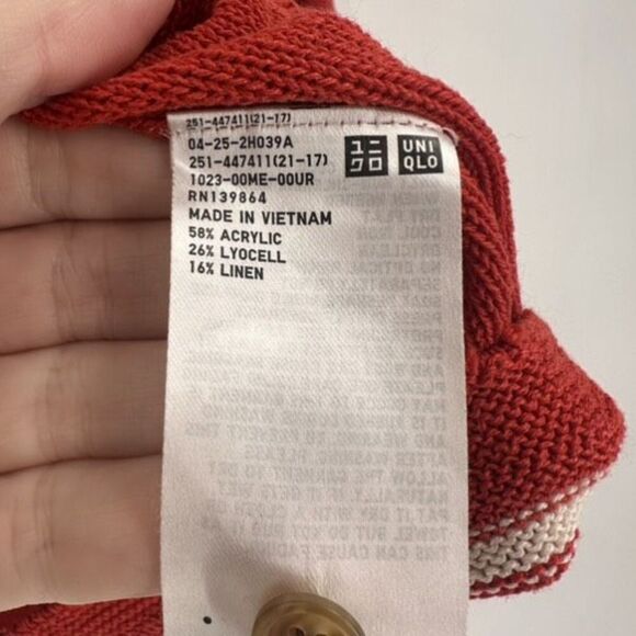 Ines de la Fressange x Uniqlo IDLF 3D Knit LS Red Linen Blend Sweater Medium - Picture 6 of 10